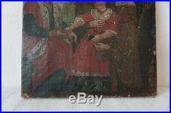 Antique Spanish Colonial 19th C Painting on Canvas