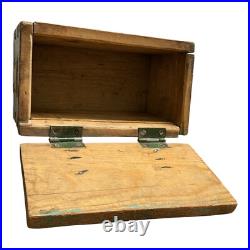 Antique Spanish Colonial Green Painted Religious Lion Wooden Storage Box Antique Spanish Colonial Green Painted Religious Lion Wooden Storage Box