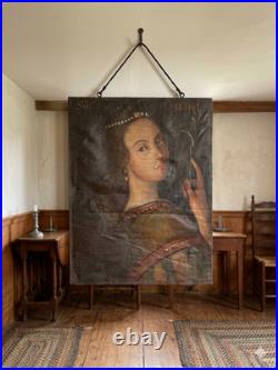 Antique Spanish Colonial Oil Painting Santa Susana Virgin Martyr Original