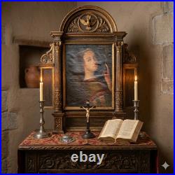 Antique Spanish Colonial Oil Painting Santa Susana Virgin Martyr Original