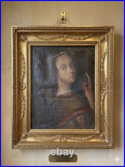 Antique Spanish Colonial Oil Painting Santa Susana Virgin Martyr Original