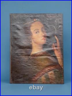 Antique Spanish Colonial Oil Painting Santa Susana Virgin Martyr Original