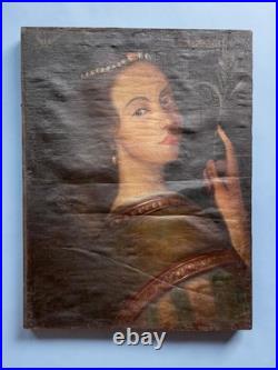 Antique Spanish Colonial Oil Painting Santa Susana Virgin Martyr Original