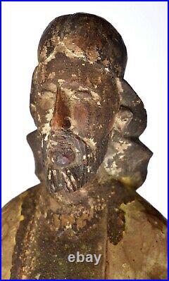 Antique Spanish Colonial Wood Carved Carving Statue Santo Religious Figure Saint