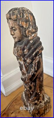 Antique Spanish Santos Hand Carved Wood Religious Church Folk Art Statue Apostle