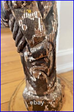 Antique Spanish Santos Hand Carved Wood Religious Church Folk Art Statue Apostle