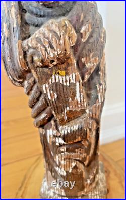 Antique Spanish Santos Hand Carved Wood Religious Church Folk Art Statue Apostle