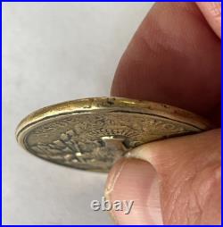 Antique St Saint Benedict of Nursia Religious Medal Virgin Mary. Montserrat Antique St Saint Benedict of Nursia Religious Medal Virgin Mary. Montserrat