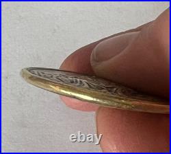 Antique St Saint Benedict of Nursia Religious Medal Virgin Mary. Montserrat Antique St Saint Benedict of Nursia Religious Medal Virgin Mary. Montserrat