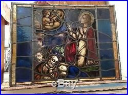 Antique Stained Glass Religious Window