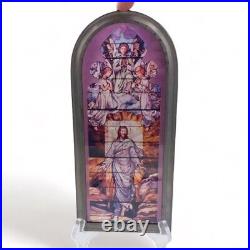 Antique Stained Glass Style SET OF 4 Jesus Religious Panel Suncatcher Decor