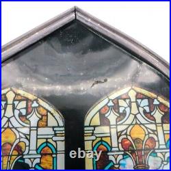 Antique Stained Glass Style SET OF 4 Jesus Religious Panel Suncatcher Decor