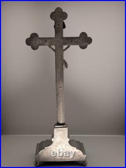 Antique Standing Crucifix Altar Tabletop Cross Germany Larger Size