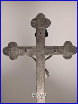 Antique Standing Crucifix Altar Tabletop Cross Germany Larger Size