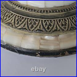 Antique Standing Crucifix Mother of Pearl Inlay Religious Altar Cross Catholic