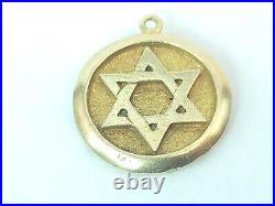 Antique Star of David 14k Yellow Gold Pendant Charm