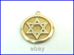 Antique Star of David 14k Yellow Gold Pendant Charm