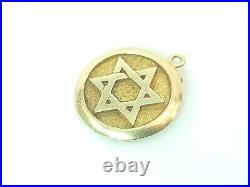 Antique Star of David 14k Yellow Gold Pendant Charm