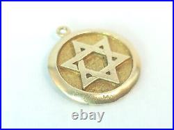 Antique Star of David 14k Yellow Gold Pendant Charm