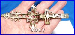 Antique Sterling Silver Religious Reliquary Holy Cross Flips Open 10.8 Grams