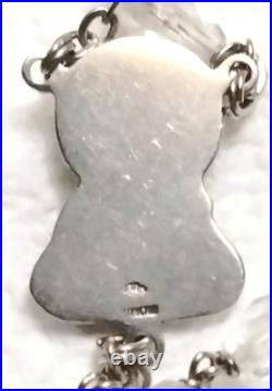 Antique Sterling Silver Rosary 1930's Crystal Glass Beads Italy Religious