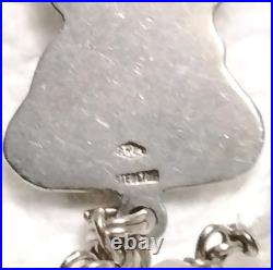 Antique Sterling Silver Rosary 1930's Crystal Glass Beads Italy Religious