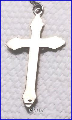 Antique Sterling Silver Rosary 1930's Crystal Glass Beads Italy Religious