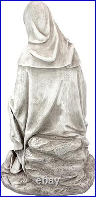 Antique Stone Finish St. Anne with Young Mary Statue Perfect for Garden Decor