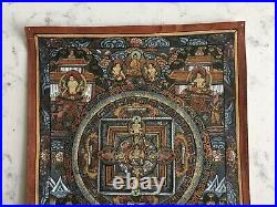 Antique Tibetan Mandala Thangka Buddhist Wheel Painting Of Life Nepal Religious