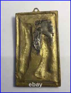 Antique Turn Of The Century Heavy Relief Brass Saint Mary Religious Wall Plaque Antique Turn Of The Century Heavy Relief Brass Saint Mary Religious Wall Plaque