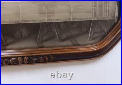 Antique VTG Gesso Ornate Religious Jesus Last Supper Convex Bubble Glass Print Antique VTG Gesso Ornate Religious Jesus Last Supper Convex Bubble Glass Print