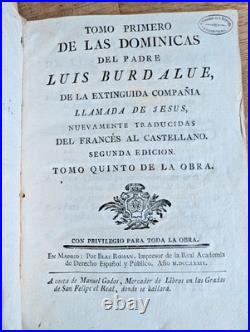Antique Vellum Bound 1789 Theology Book of Sermons in Spanish Dominican Sisters