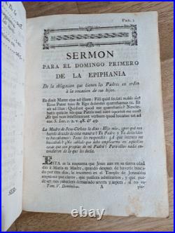 Antique Vellum Bound 1789 Theology Book of Sermons in Spanish Dominican Sisters