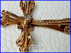Antique Victorian 14k Yellow Gold Cross Religious Pendant Antique Victorian 14k Yellow Gold Cross Religious Pendant