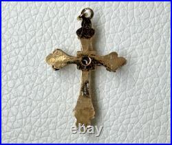 Antique Victorian 14k Yellow Gold Cross Religious Pendant Antique Victorian 14k Yellow Gold Cross Religious Pendant