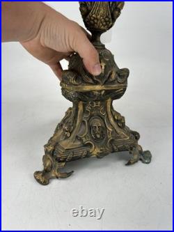 Antique Victorian 19th Century 27 Religious Church Altar Cross Hammered Brass