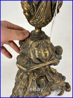 Antique Victorian 19th Century 27 Religious Church Altar Cross Hammered Brass