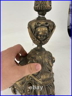 Antique Victorian 19th Century 27 Religious Church Altar Cross Hammered Brass