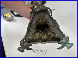 Antique Victorian 19th Century 27 Religious Church Altar Cross Hammered Brass