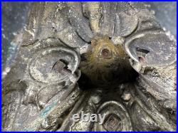 Antique Victorian 19th Century 27 Religious Church Altar Cross Hammered Brass