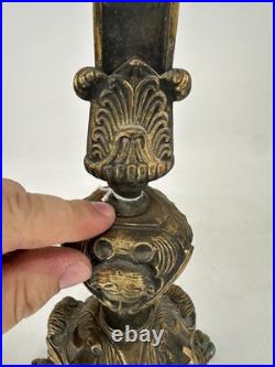 Antique Victorian 19th Century 27 Religious Church Altar Cross Hammered Brass