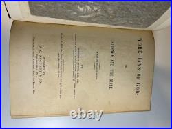Antique Victorian Book Work-Days of God Morris Religious Science Bible Leather