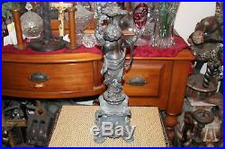Antique Victorian Bronze Metal Figural Angel Cherub Lamp Base-#1-Religious-Heavy