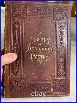 Antique Victorian Embossed Ornate Gilded Gilt Book LIBRARY OF RELIGIOUS POETRY