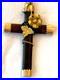 Antique-Victorian-Faux-Tortoise-Shell-Religious-Cross-14-K-Gold-Caps-Flower-Leaf-01-xkg