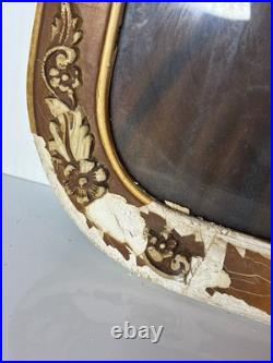 Antique Victorian Gesso Frame Print Religious St Theresa of Lisieux DAMAGED 22