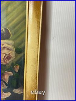 Antique Victorian Gesso Frame Print Religious St Theresa of Lisieux DAMAGED 22