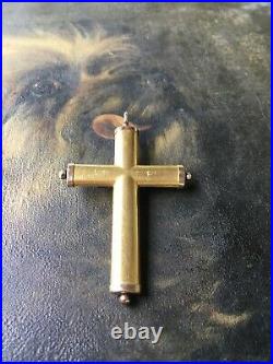 Antique Victorian Gold Filled Cross Pendant Religious Raised Detail Stunning