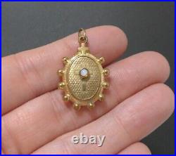 Antique Victorian Rolled Gold Double Sided Religious Cross Pendant Opal