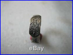 Antique Victorian Silver Engraved Religious Christian Ring